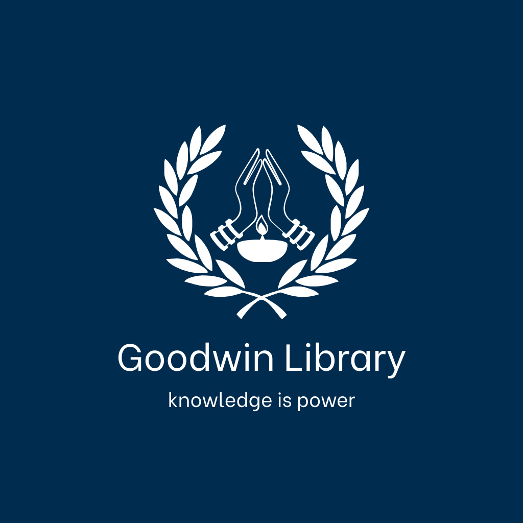 Library Emblem with Hands Logo Šablona návrhu