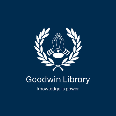Library Emblem with Hands Logo Design Template