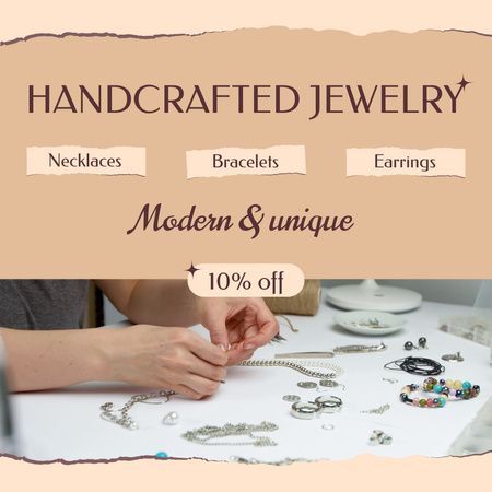 Modèle de visuel Handmade Jewelry With Seed Beads And Discount - Animated Post