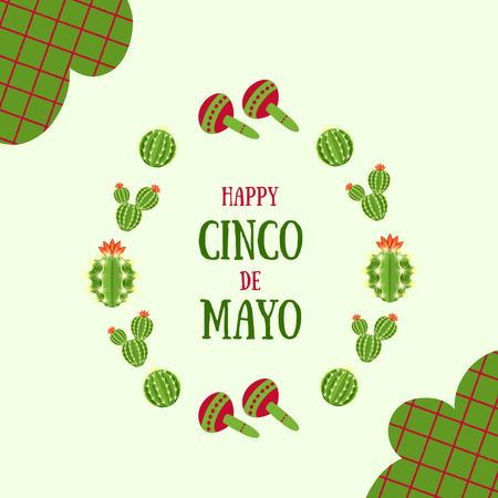 Szablon projektu Gratulacje dla Cinco de Mayo na zielonym Instagram