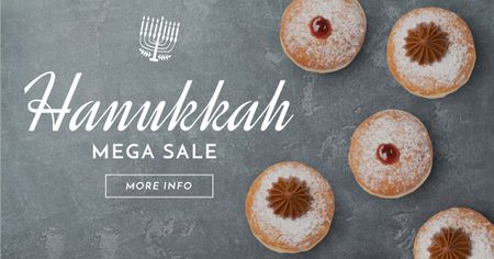 Happy Hanukkah greeting Facebook AD Design Template