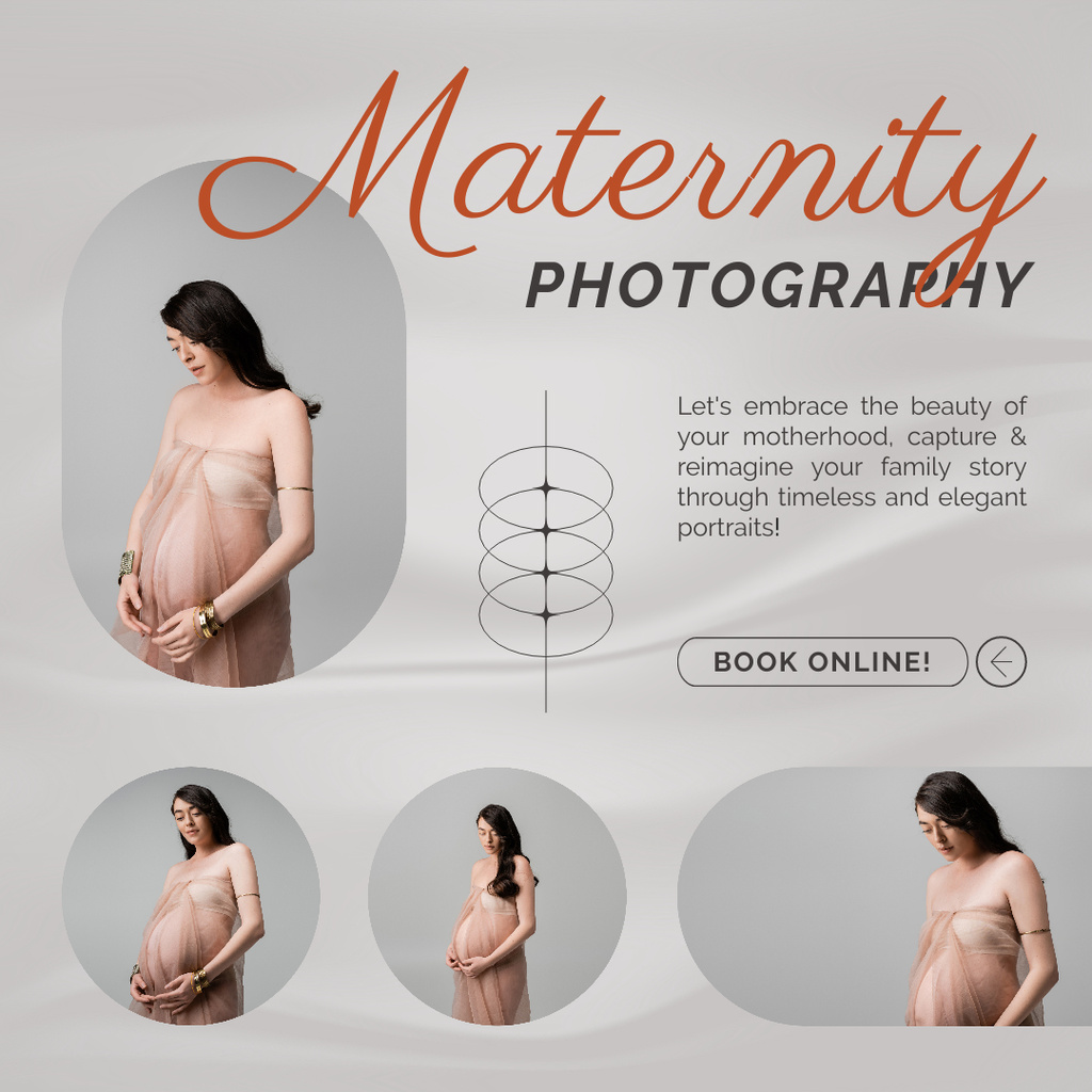 Ontwerpsjabloon van Instagram AD van Online Maternity Photography Booking