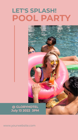 Fun Rarty in Pool Instagram Story Design Template