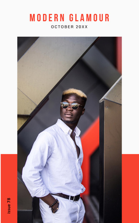Moderní módní styl pro muže s mladými afroamerickými Book Cover Šablona návrhu