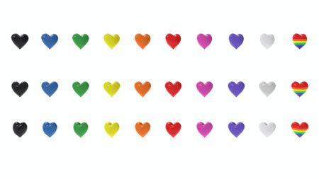 Святкування дня Святого Валентина з кольоровими сердечками Zoom Background – шаблон для дизайну