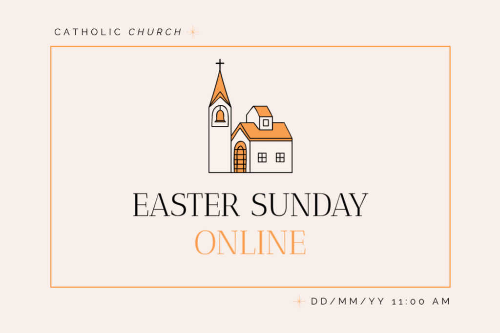 Catholic Holy Week Service Online Flyer 4x6in Horizontalデザインテンプレート
