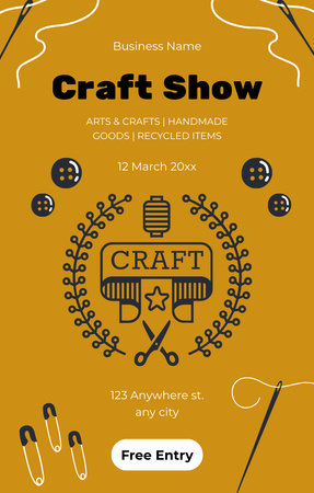 Craft Show Announcement With Tools Invitation 4.6x7.2in Design Template