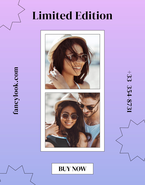 Elegant Summer Sunglasses In Gradient Poster 22x28in – шаблон для дизайну