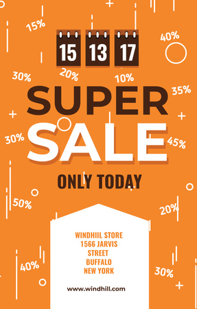 Store sale with Tags in orange Invitation 4.6x7.2in Design Template