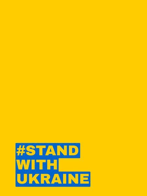 Stand with Ukraine in National Flag Colors Poster USデザインテンプレート