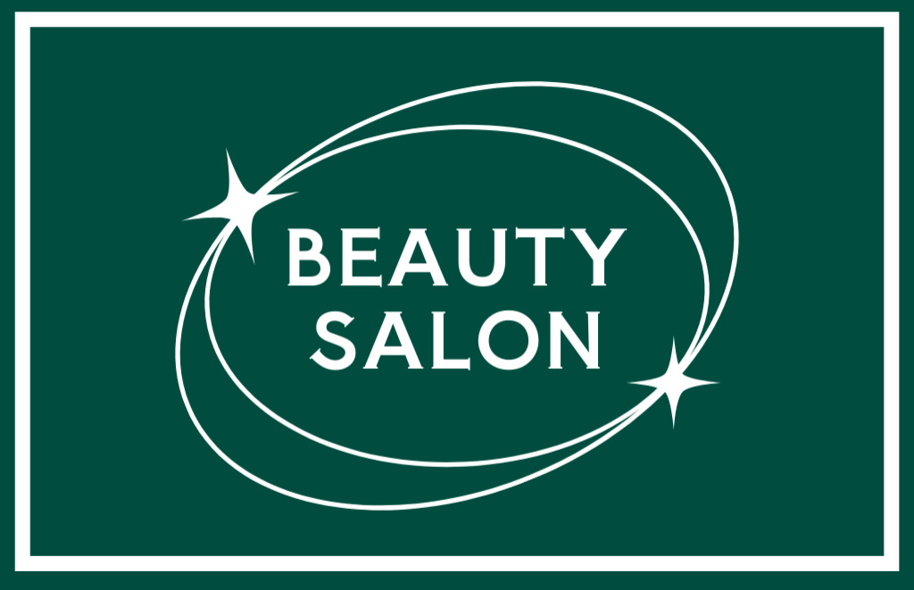 Platilla de diseño Beauty Salon Offer in Green Business Card 85x55mm