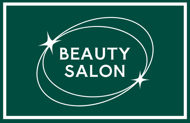 Beauty Salon Offer in Green Business Card 85x55mm Design Template