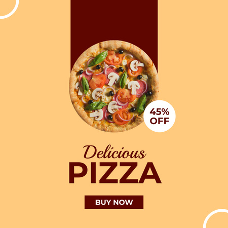 Designvorlage leckeres pizzaangebot für Instagram