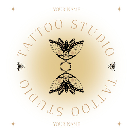 Butterflies And Tattoo Studio Services Promotion Instagram Design Template