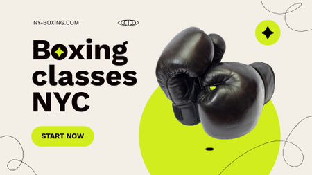Ontwerpsjabloon van Full HD video van Boxing Classes Announcement