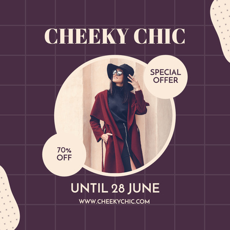 Ontwerpsjabloon van Instagram van Chique modewinkel speciale aanbieding met kortingen