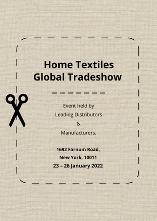 Plantilla de diseño de Home Textiles Event Announcement on Grey Invitation 