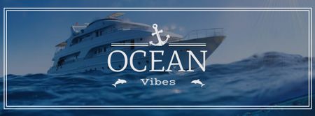 Ocean Vibes with Ship in Sea Facebook cover Design Template