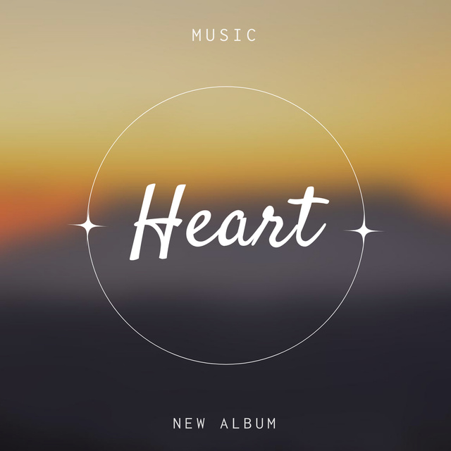 Heart New Album Cover Album Cover Πρότυπο σχεδίασης