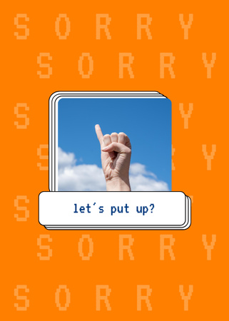 Cute Apology Phrase on Orange Postcard 5x7in Vertical Design Template
