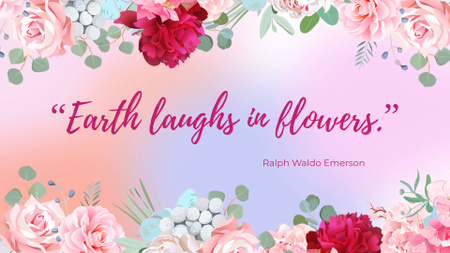 Modèle de visuel Inspirational Quote In Floral Frame - Full HD video
