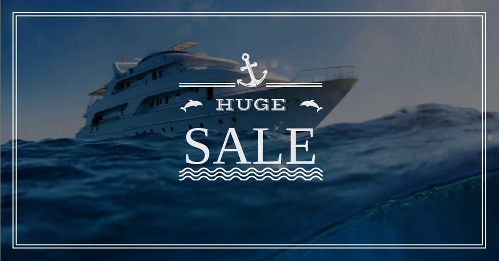 Ontwerpsjabloon van Facebook AD van Sale Offer Ship in Sea