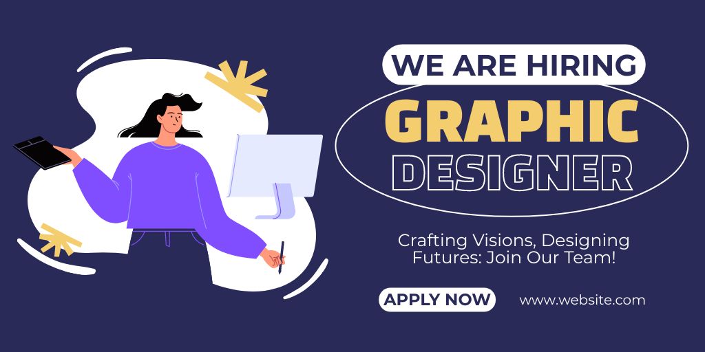 Modèle de visuel Awesome Graphic Designer Position Open Now - Twitter