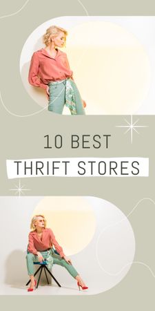 Szablon projektu Best thrift stores list grey Graphic