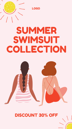 Oferta de venda de trajes de banho para férias Instagram Story Modelo de Design