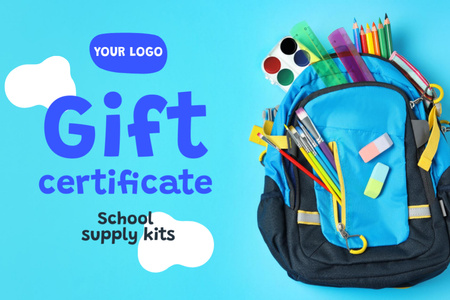 Back to School Special Offer Gift Certificate – шаблон для дизайна