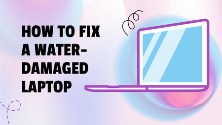 How to Fix a Water Damaged Laptop Youtube Thumbnail – шаблон для дизайна