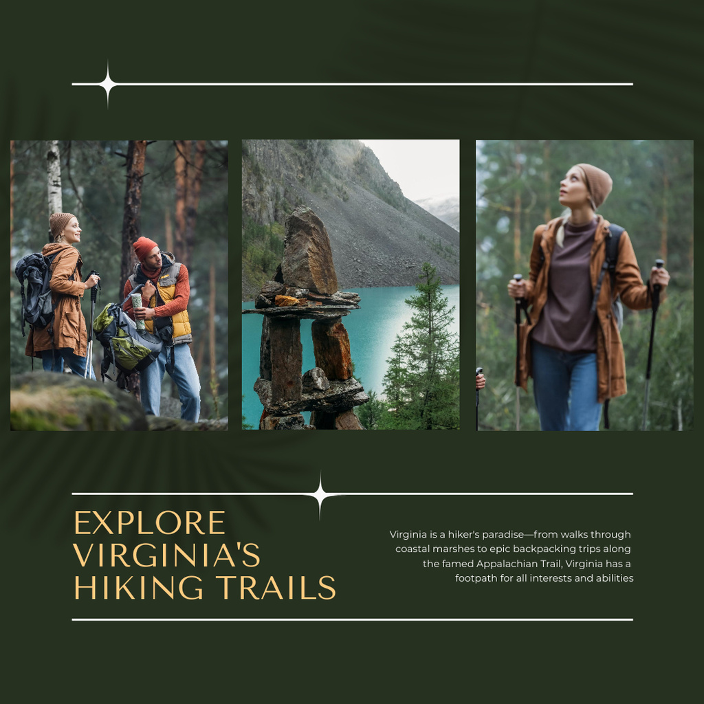 Explore Virginia's Hiking Trails  Instagram AD – шаблон для дизайна