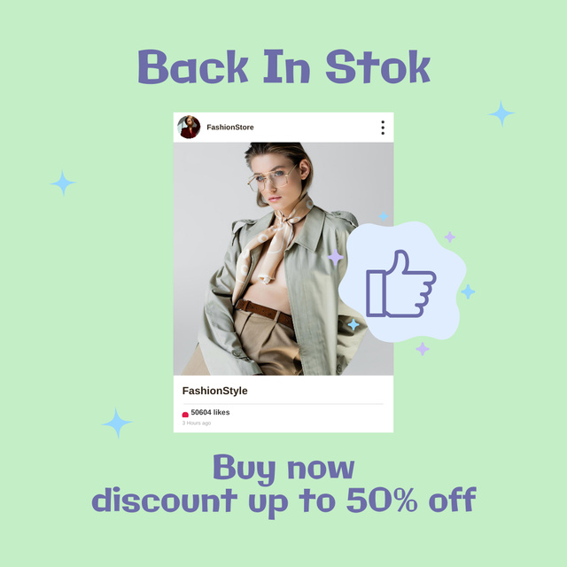 Ontwerpsjabloon van Instagram van Women's Clothing Discount Announcement