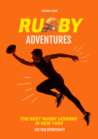 Rugby Classes Promotion Poster Design Template