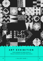 Contemporary Art Exhibition Announcement with Geometrical Pattern