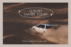 Luxury Safari Tours Ad with Car in Sand Dunes