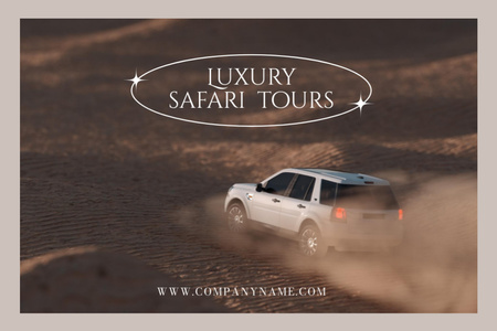 Luxury Safari Tours Offer Postcard 4x6in Design Template