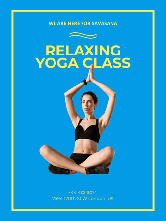 Woman exercising at Yoga Class Poster US Πρότυπο σχεδίασης