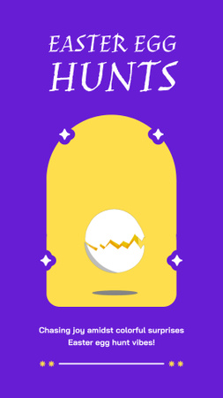 Easter Egg Hunts Ad with Cute Little Chick Instagram Video Story Design Template