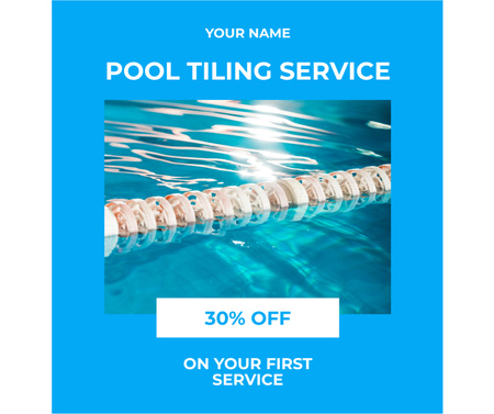 Offer of Discounts on Pools Tiling Facebook Design Template