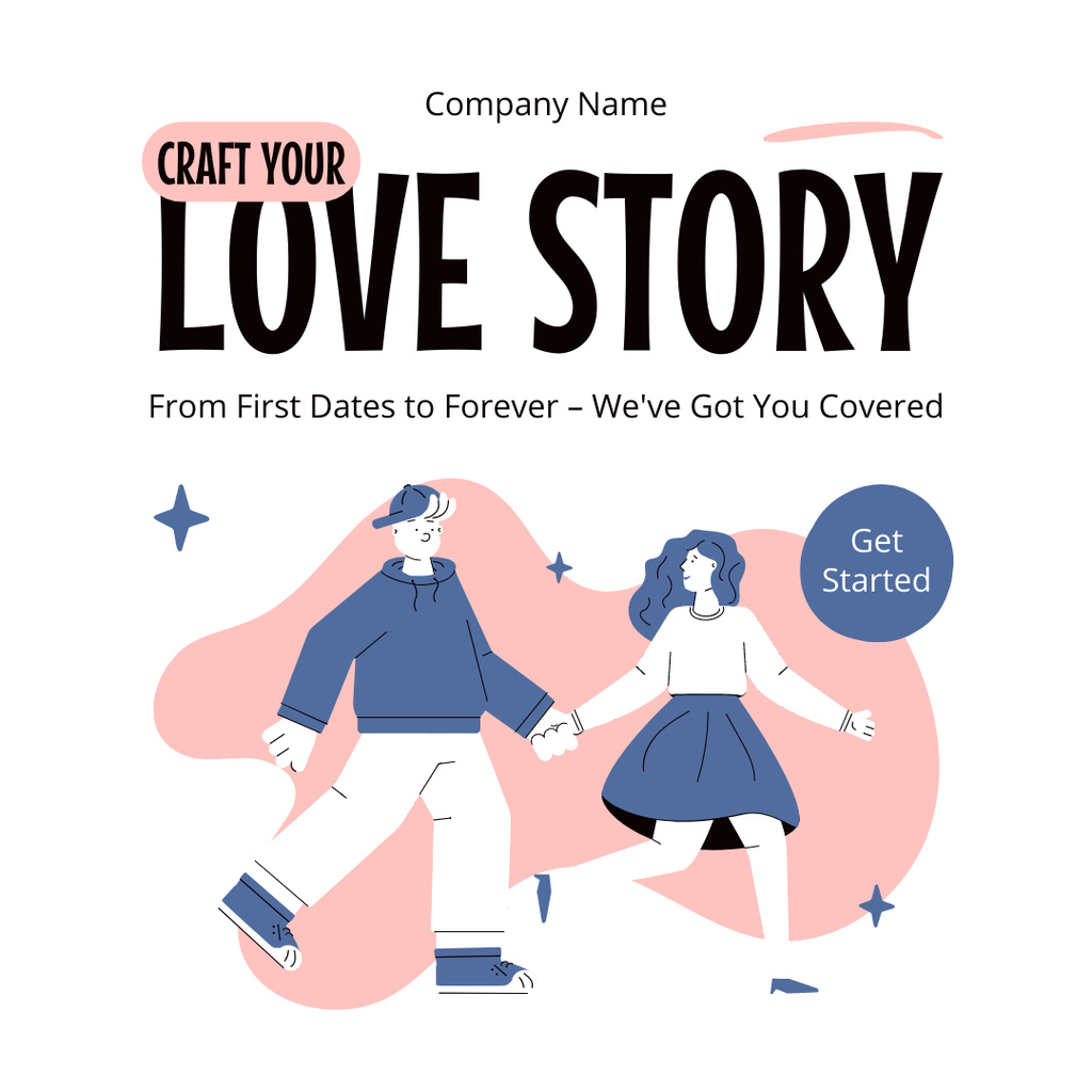 Designvorlage Start Your Love Story with Our Services für Instagram AD