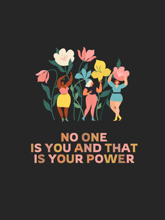 Girl Power Inspiration with Cute Illustration Poster US tervezősablon