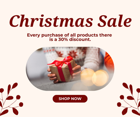 Christmas Shopping Discount Facebook Design Template