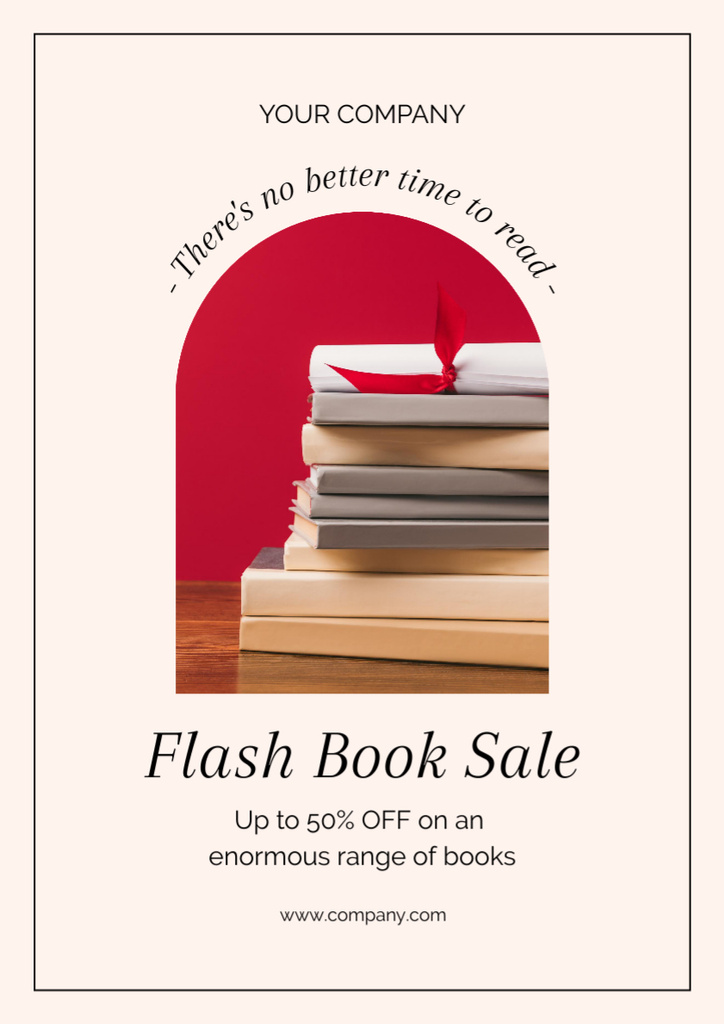Book Flash Sale Announcement Poster A3 Tasarım Şablonu
