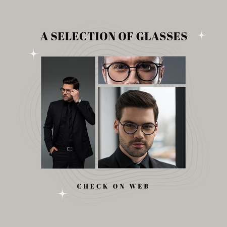 Exclusive Collection of Glasses for Men Instagram Design Template
