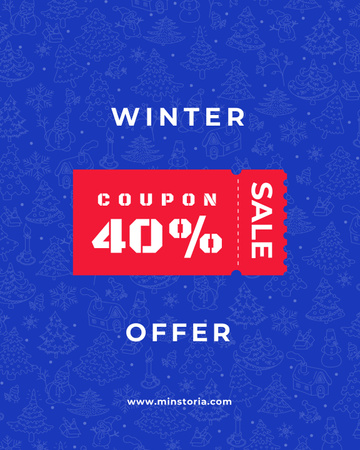 Blue Discount Coupon Poster 16x20in – шаблон для дизайна