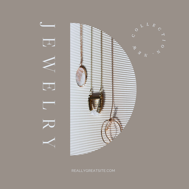 Luxury Necklaces for Jewelry Sale Ad Instagram Tasarım Şablonu