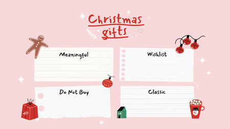 Christmas Gifts List Mind Map Šablona návrhu
