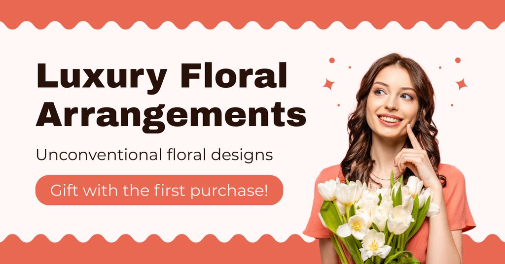 Designvorlage Uncunventional Floral Designs Offer with Gifts für Facebook AD