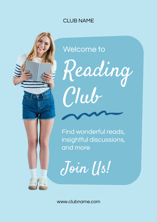 Reading Club Advertisement Poster tervezősablon